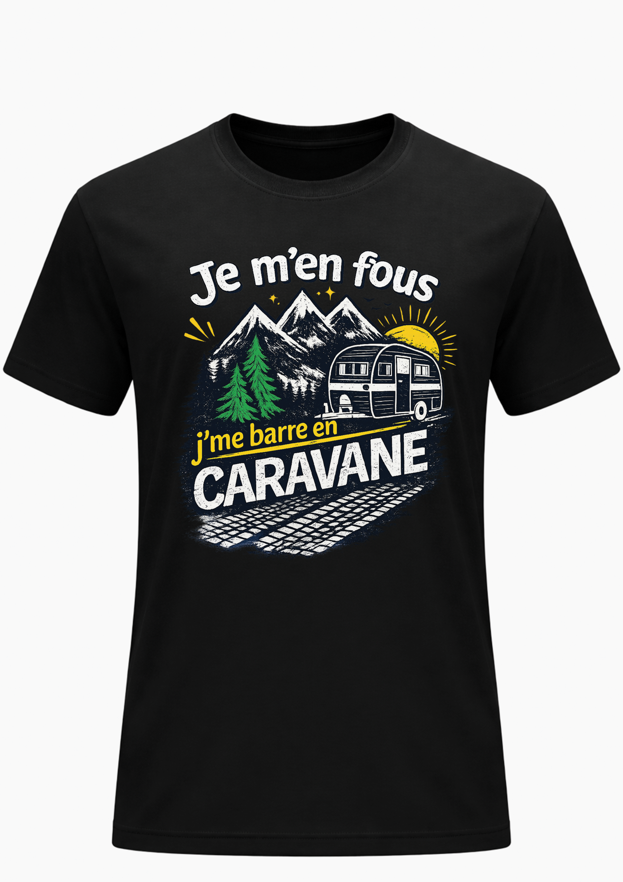 T-shirt Vacances Je m'en fou j'me barre en caravane