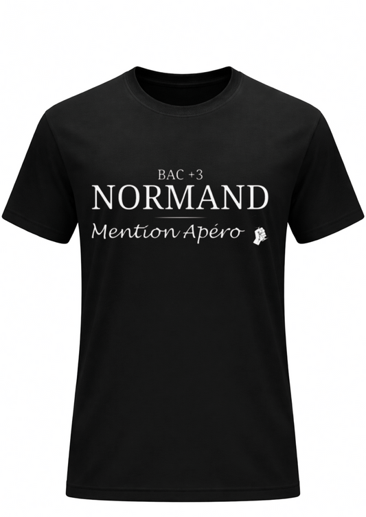 T-shirt Humour Normand - Bac +5 Mention Apéro | Le Tshirt de la Manche