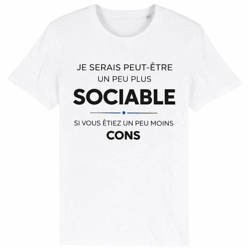 T-shirt "Sociable... ou pas" : Le message clair pour les gens compliqués !